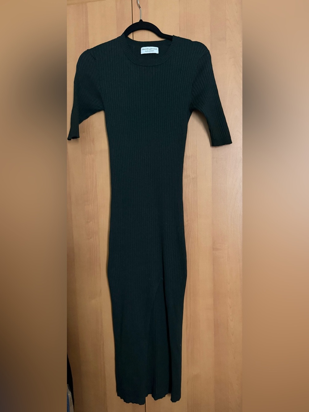 Alexandra Golovanoff Paris cashmere blend ribbed bodycon maxi dress size M